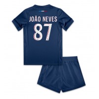 Paris Saint-Germain Joao Neves #87 Hemmatröja Barn 2024-25 Kortärmad (+ Korta byxor)